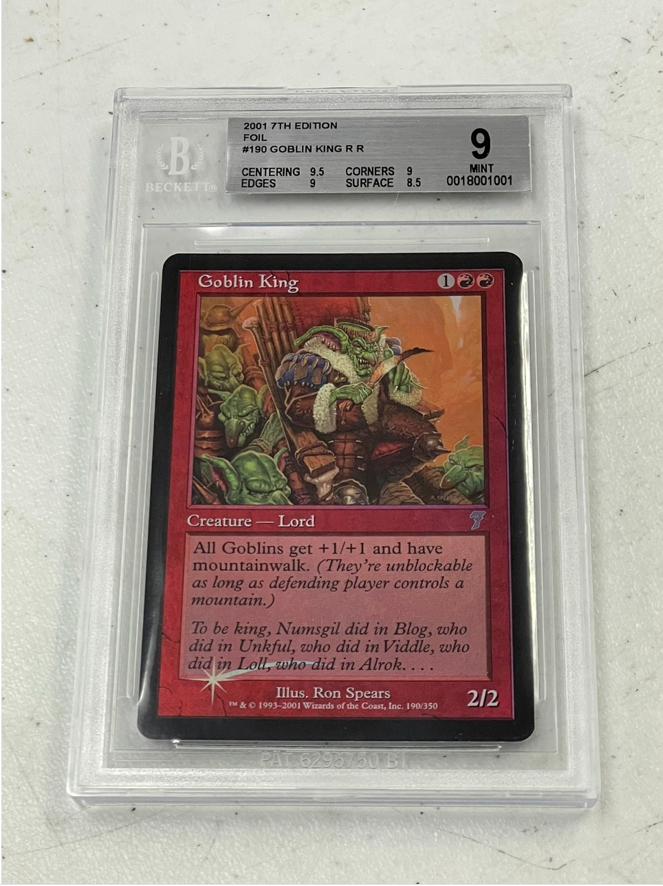 2001 Magic The Gathering 7th Edition Goblin King Foil R R #129 BGS 9