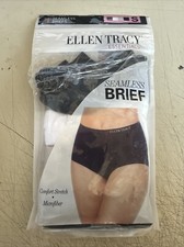 NEW - ELLEN TRACY ESSENTIALS 4 Pack Seamless Brief / SMALL - Animal Black