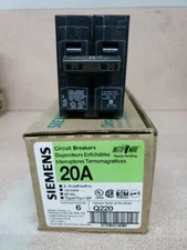1) New! SIEMENS 20 Amp Q220 CIRCUIT BREAKER 20AMP, 2 POLE, 120/240V