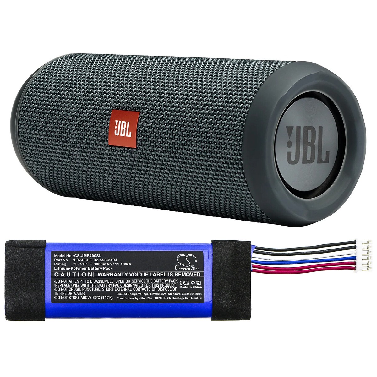 Batteria Ricambio Per JBL Flip Essential - 3000 MAh, 3.7V, Li Polymer, Compatibile Con Modelli Specifici
