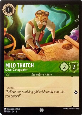 79/204 MILO STROH CLEVERER KARTOGRAPH INKLANDS COMMON DISNEY LORCANA KARTE