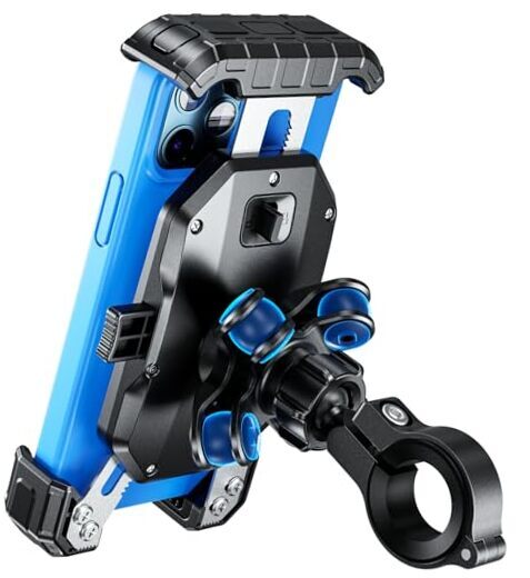 Motorcycle Phone Mount with Vibration Dampener & Hight-Speed Lock, [1s Lock]