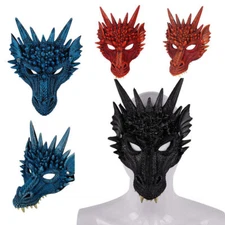 Halloween 3D Dragon Mask Scary Animal Half Face Masks Party Horror Props