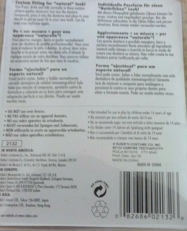 Вампир страшный остаться-put зубные протезы костюм зубы Хэллоуин костюм аксессуар - Изображение 2 из 2