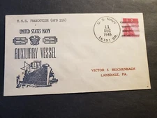 USS FRANCOVICH APD-116 Naval Cover 1945 Cachet 16191 Branch
