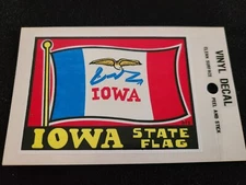 Iowa State Flag Vintage Travel Souvenir Decal /Window Sticker - Free Shipping!