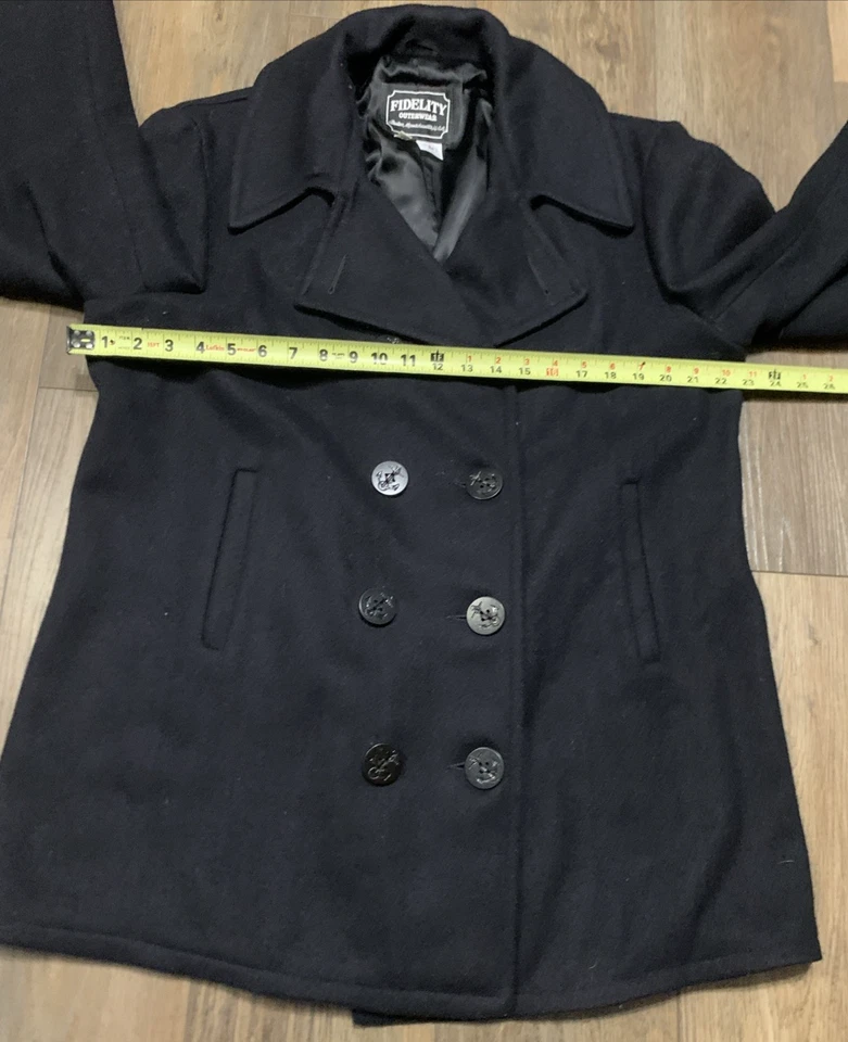 Vintage Fidelity Outerwear Mens US Navy Pea Coat Size 42 Made in USA Navy Wool - Image 4 of 4