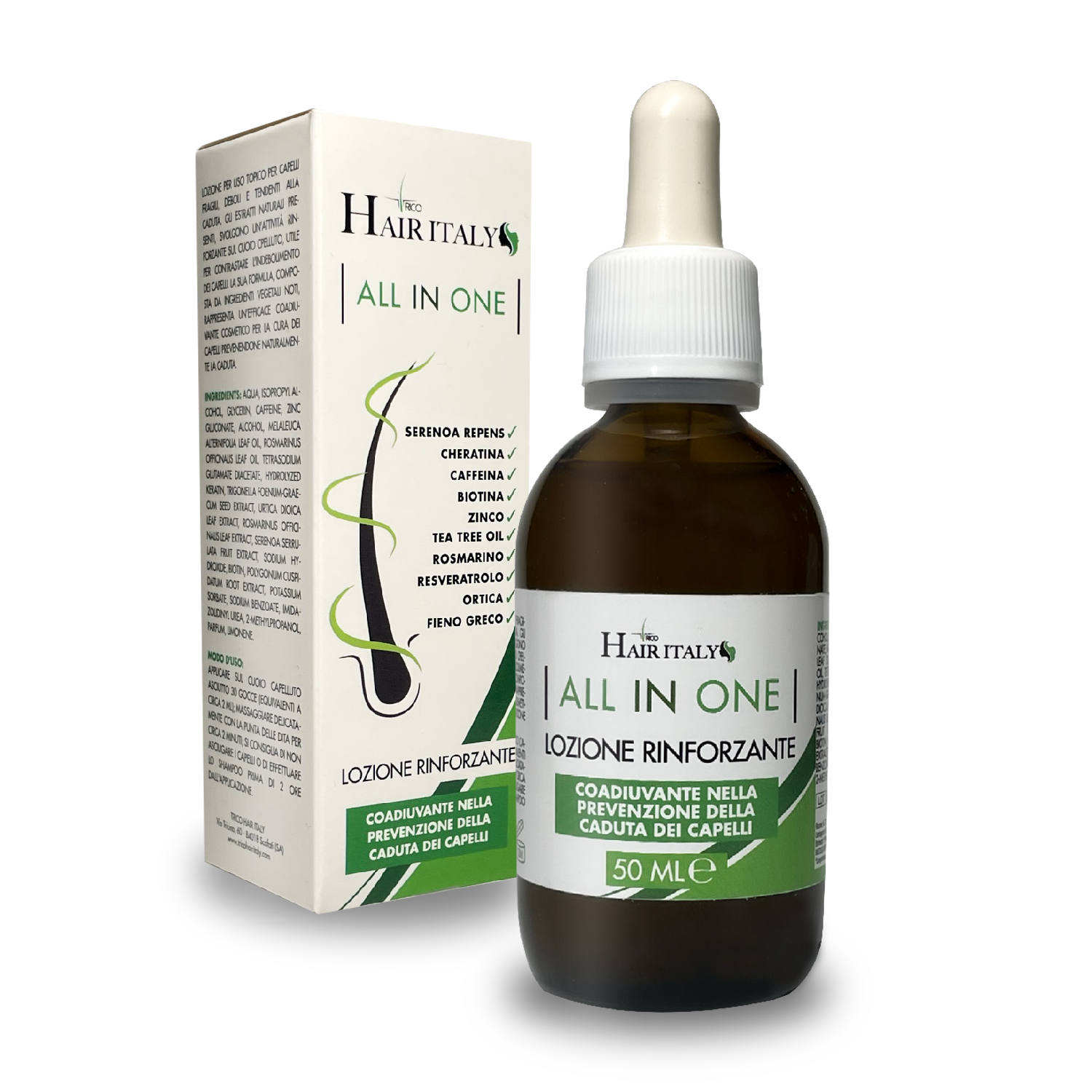 Lozione Anticaduta  Capelli, trattamento  capelli  Zinco , Biotina+ Cheratina