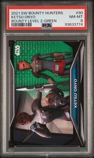 2021 Ketsu Onyo Star Wars Bounty Hunters #90 Bounty Level 2 Green 13/99 - PSA 8
