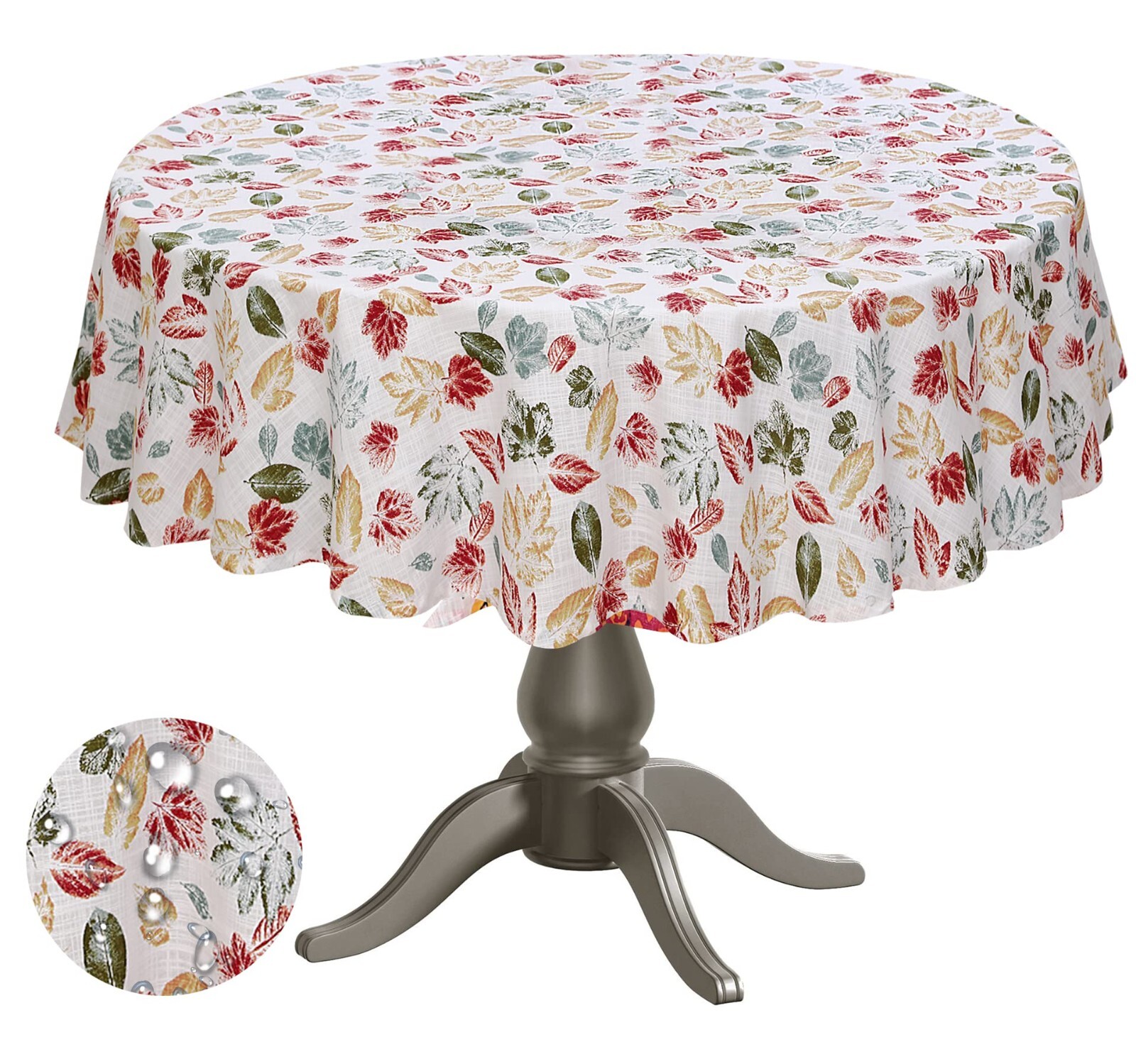 Round Tablecloth 70'' Heavy Duty Round Table Cover Kitchen Table Cover
