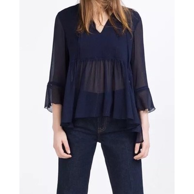*NWOT* Zara Shimmer Thread Blouse - Size S (Ref. 2214/115)