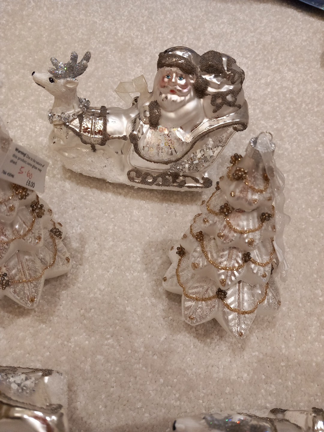 6 X John Lewis Christmas Tree Baubles 4 Santa's 2 Trees eBay