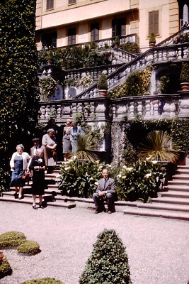 May 1958 Villa Carlotta Italy Red Border Kodachrome Slide AL-A