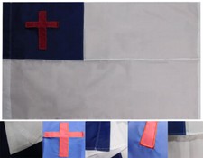 Christian Religious Cross 3x5 Nylon Embroidered Pole Sleeve Flag House Banner