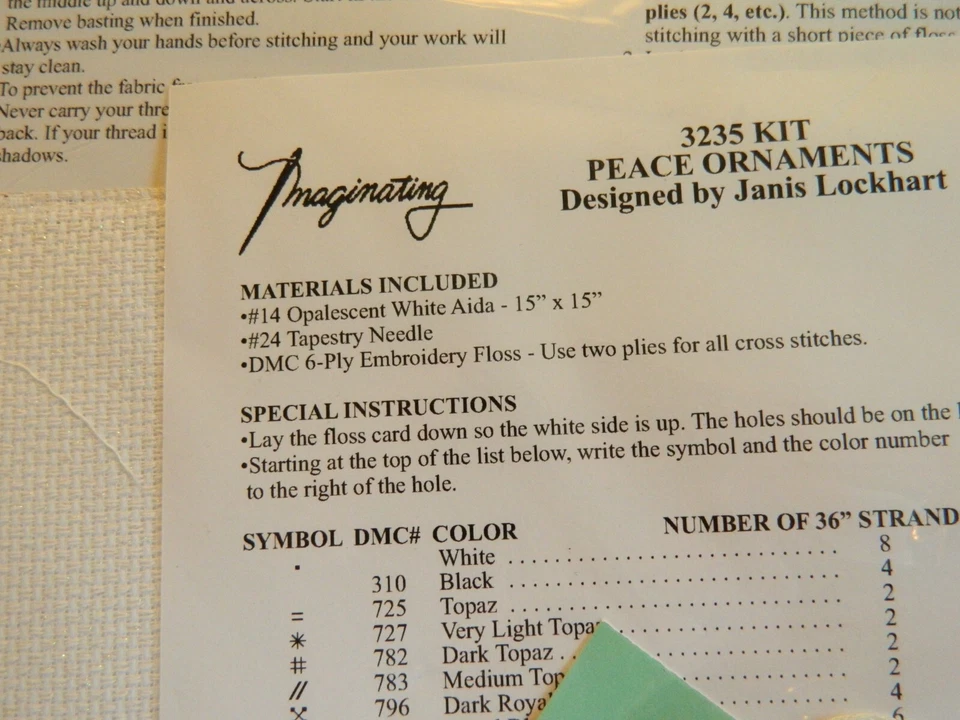 C-25 NUEVO KIT PUNTO DE CRUZ CONTADO IMAGINANDO B “ADORNOS DE PAZ” Foto 3 de 4