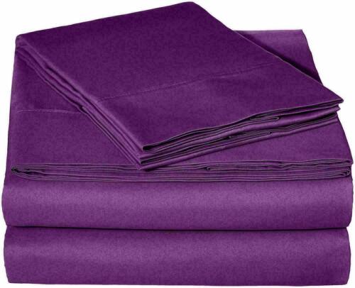 1200 TC EGYPTIAN COTTON 8,10,12,15 INCH DEEP POCKET PURPLE SOLID BEDDING ITEM - Picture 1 of 3