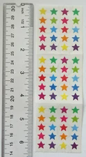 Sandylion MINI STARS, MULTI - 1 Strip Vintage Multi Color 3/8" Stars Stickers 
