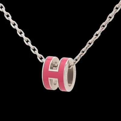 Hermes Pop H Pendentif Chaîne Métal et Émail Mini - Photo 1/4