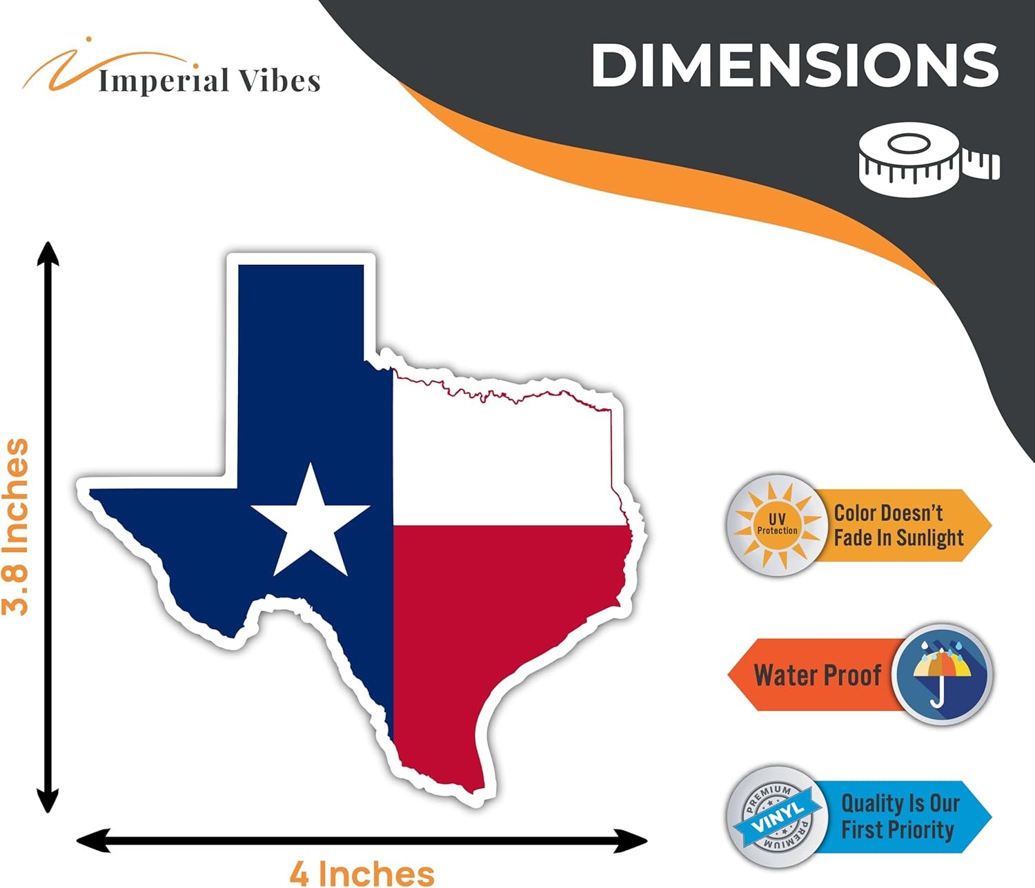 Texas Flag Sticker – Vinyl Sticker for Car, Truck, and Van– Indoor and Outdoor thumbnail 6