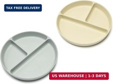 Unbreakable Divided Plates for Kids Adults 7 Inch 2Pcs  Round Portion Control Pla