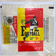 Topps Pro Football Bubble Gum 5¢ Empty Card Wrapper "Guess-What" Quiz NFL