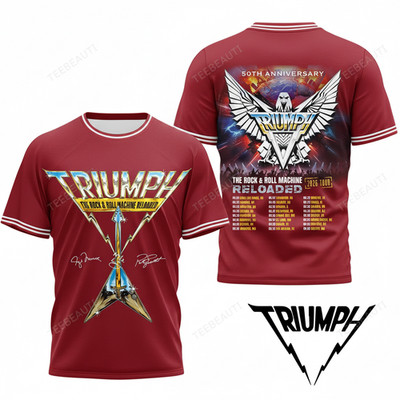 Triumph 50th Anniversary T SHIRT Tour Shirt Size S-5XL red NHF7677