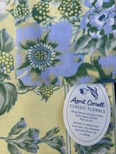 April Cornell Placemat Napkin SET 6 Rosehip Blue Yellow  Floral Cottage VTG New