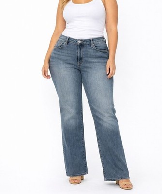 Earl Jean Womens Plus Size 22W Embellished Back Pocket Bootcut Denim Jeans