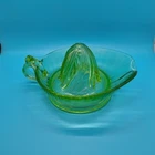 Vtg. Green Depression Glass Reamer Uranium Vaseline Citrus Squeezer Lemon Juicer