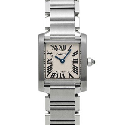 CARTIER Tank Francaise SM W51008Q3 Silber Damenuhr gebraucht