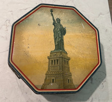 Statue of Liberty Loose-Wiles Biscuit Tin Made in USA VG