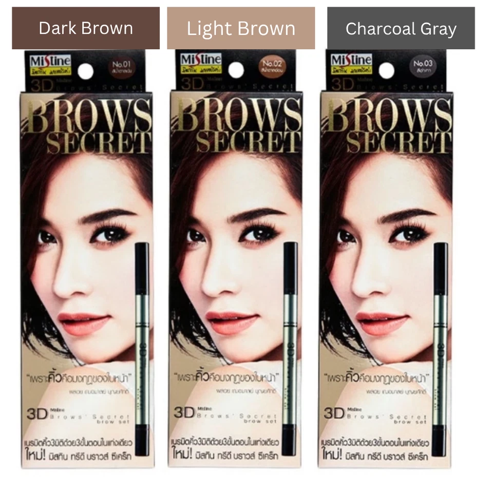 Mistine 3D Brows Pencil 3D Secret 3-in-1 Eyebrow Pencil Shadow Mascara - Image 3 of 4