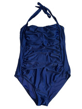 smismivo swimsuit one piece size Large blue halter tie NEW tummy control
