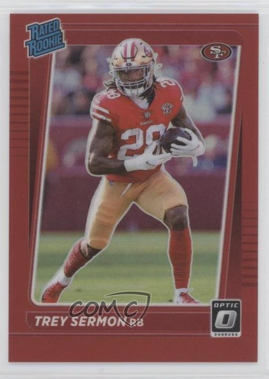 2021 Panini Donruss Optic Rated Rookie Red Prizm 51/99 Trey Sermon #224 1o3