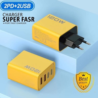 Fast Charging 4 Ports USB C PD Charger Quick Charge 3.0 Type C Phone Chargers