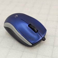 Logitech Wired Mini USB Mouse Blue For Laptop Portable
