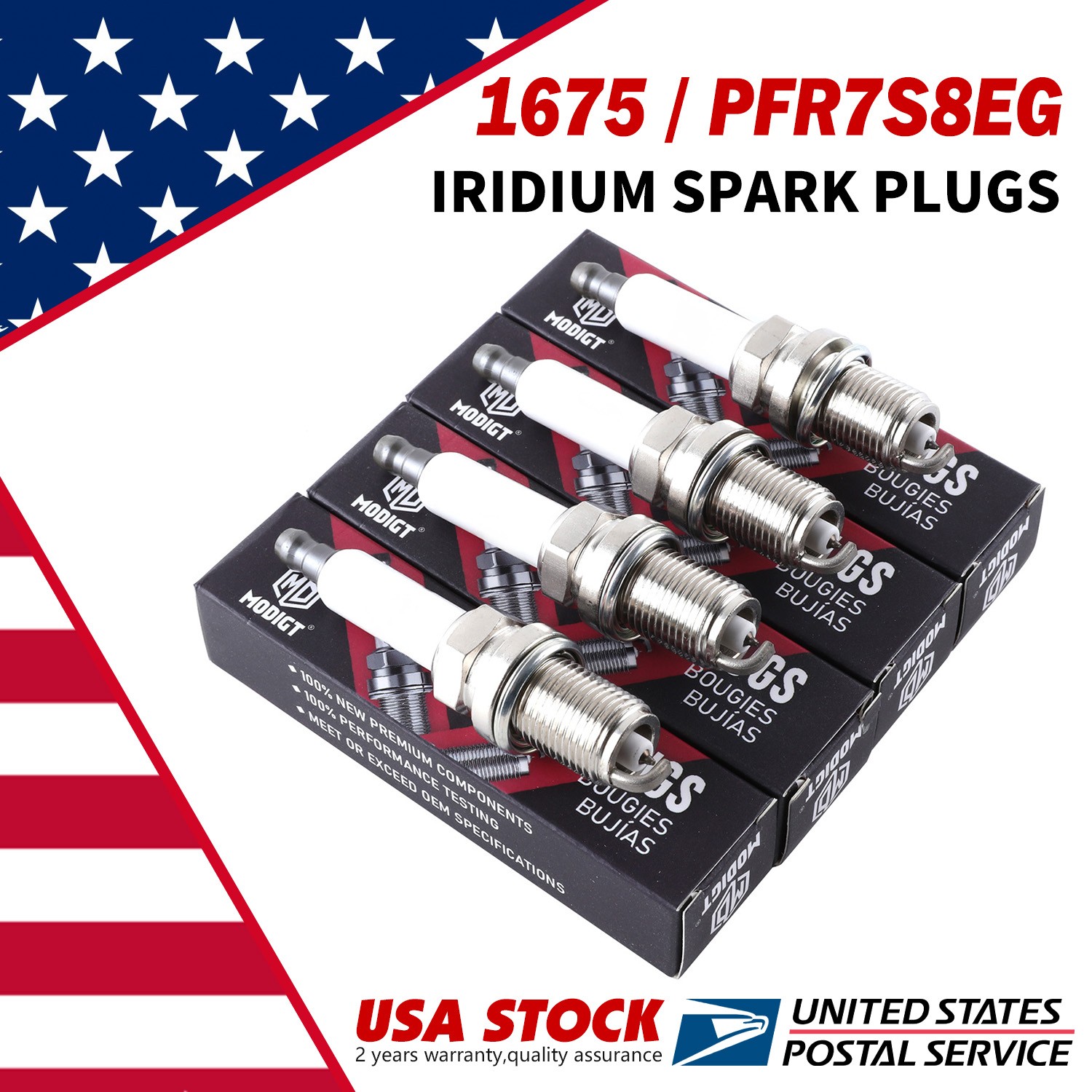 4X 06H905601A PFR7S8EG Fit 1675 Spark Plugs For VW Passat Golf Jetta Audi A4 A5