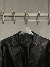 Jones New York Blazer Men 42R 44R Black City Leather Academia Casual Coat Luxury