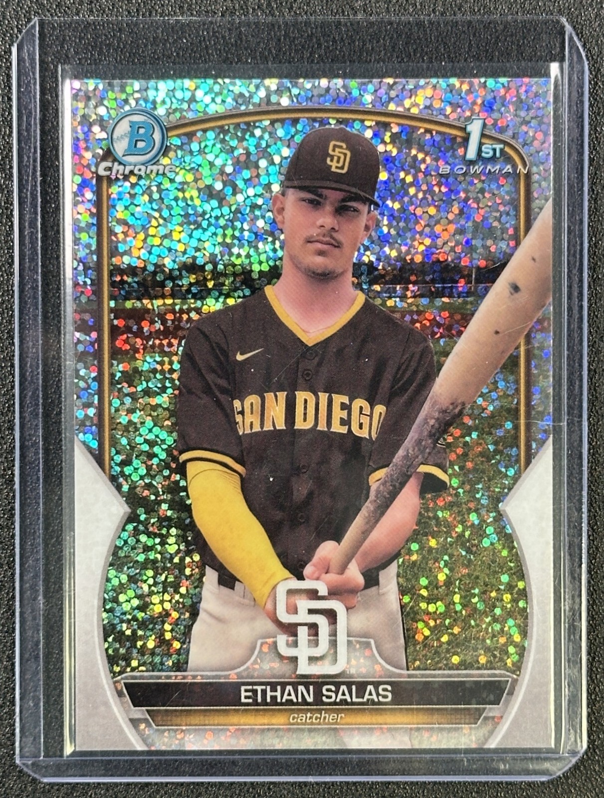 ETHAN SALAS 2023 BOWMAN CHROME #BCP-171 SPECKLE REFRACTOR 1ST PROSPECT 240/299