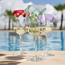 Reusable 4 Pack Wine Glass Covers 10x10cm Polyester Lids Dustproof for Party