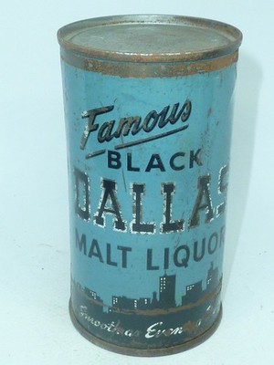 Empty Bottom Opened 12oz Black Dallas Malt Liquor Flat Top - Walter Brewing Co.