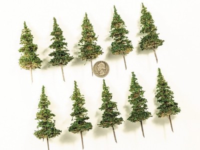 10 pcs 3'' ELK RIVER PINES Model Trees N HO 15mm 28mm RPG Model Railroad Scenery