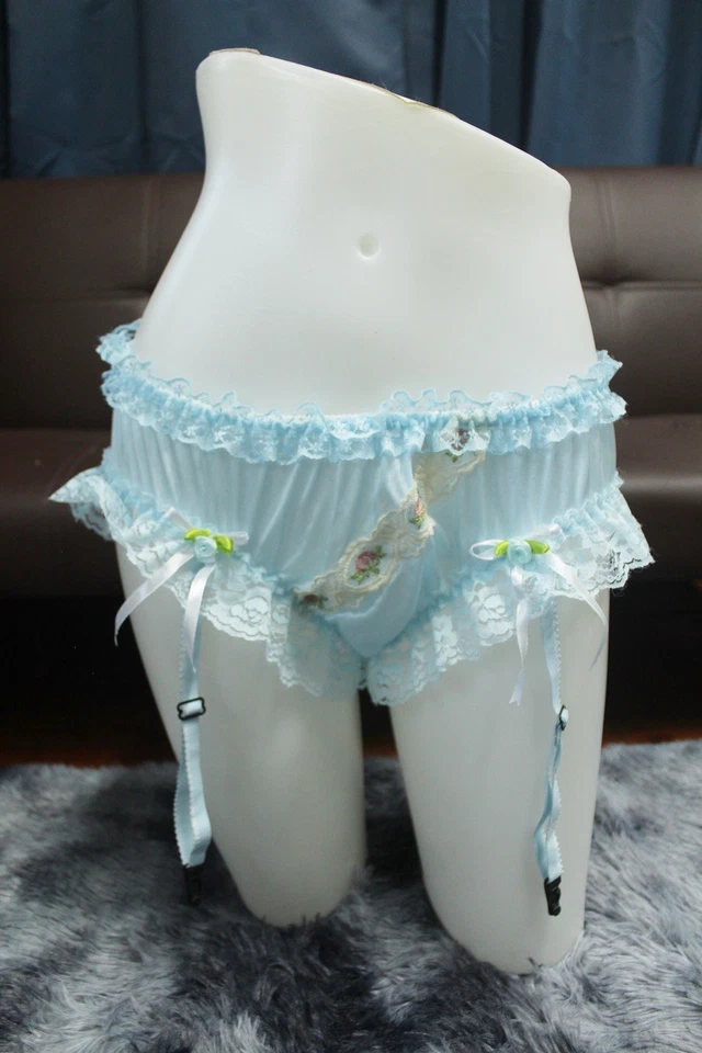 #A66 2XL/ElásticoW.24-42" Estilo De Colección Azul Nylon Ligas Bikini Bragas Ropa Interior Foto 3 de 4