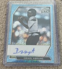 2026 Leaf Metal Football Base Auto Israel Abrams Blue Shimmer RC #  /8