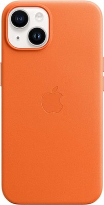 Original / Offizielle Apple iPhone 14 Leder Case - Orange - Neu