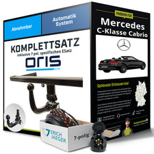 Für MERCEDES C-Klasse Cabrio A205 Anhängerkupplung abnehmbar +eSatz 7pol 18- PKW