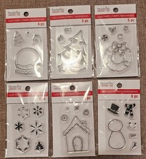 Variety of 6 Recollections Christmas Clear Stamp Packs