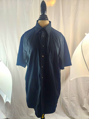 Croft & Barrow Wrinkle Resistant Black Button-Up Shirt LT Men's