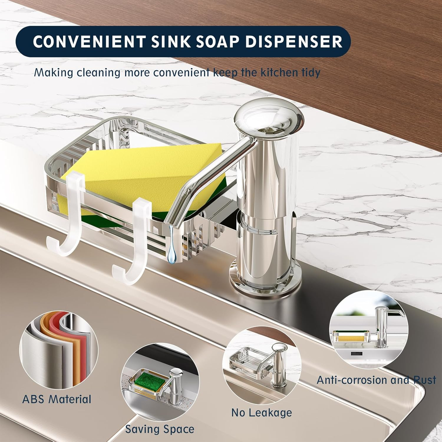 Soap Dispenser for Kitchen Sink,  under Counter Sink Soap Dispenser Pump with 39
