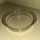 Vintage Pyrex # 221 Clear 8.75 inch Glass Round Cake Pie Baking Dish